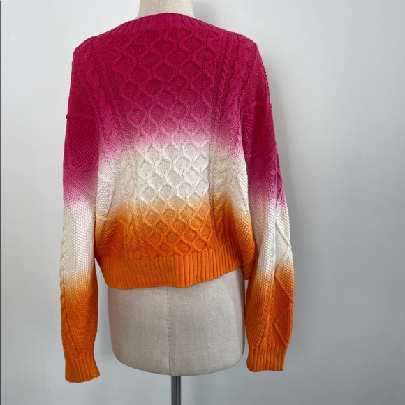 Wilfred Free Aritzia Mystic Wool Ombre Sweater Cropped Sherbet Size L - Picture 4 of 7